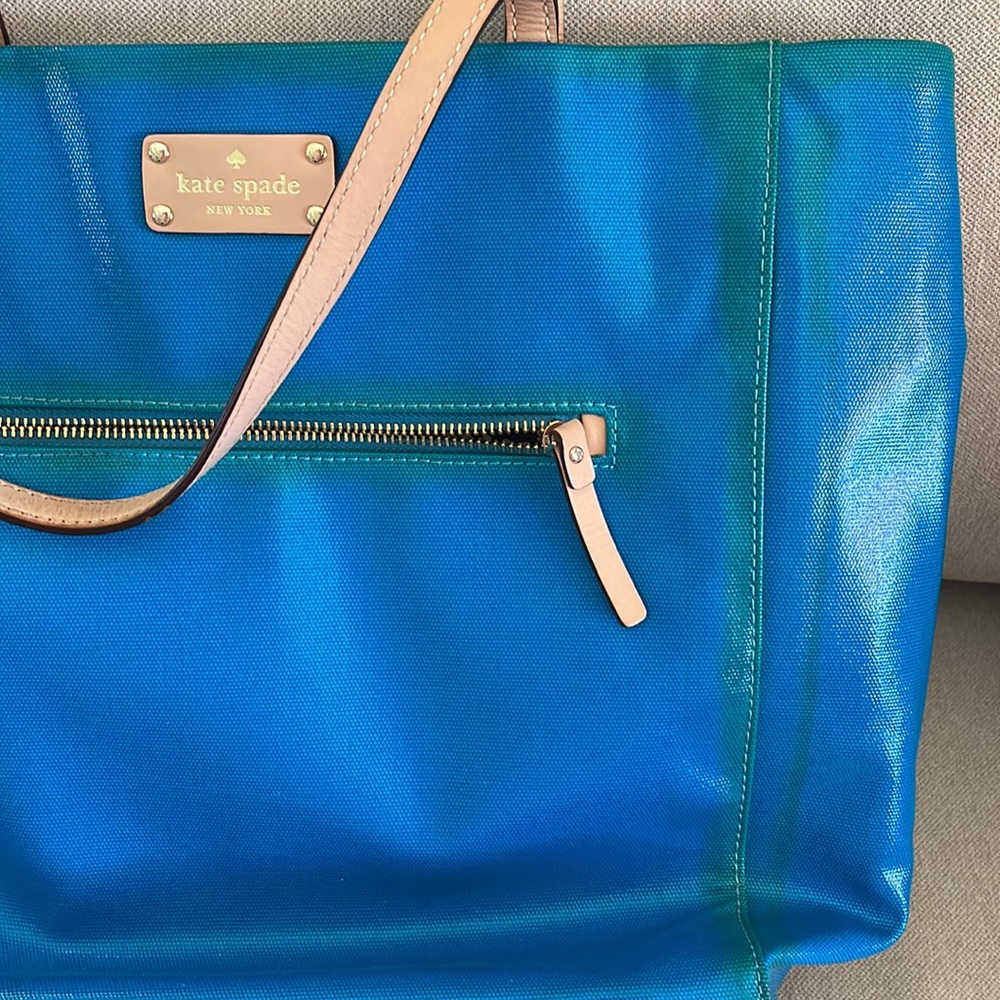 Kate Spade ♣️ turquoise tote - Picture 7 of 9